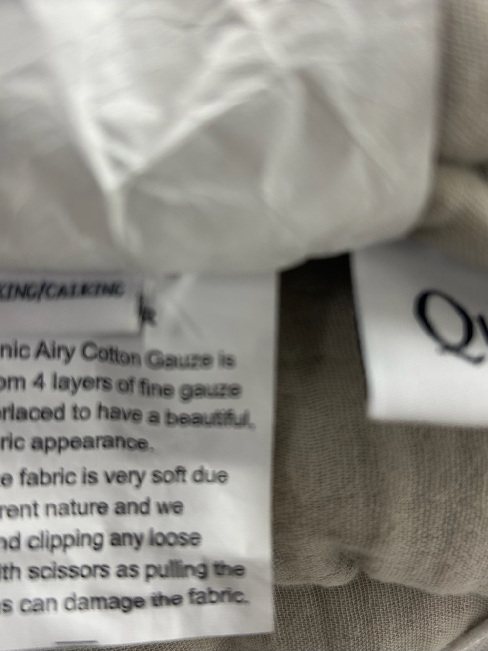 NWT QUINCE Organic Airy Gauze Dream Quilt King/Cal King Fog Grey 8030 - Picture 6 of 11